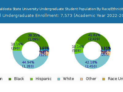 Valdosta State University 2023 Undergraduate Enrollment by Gender and Race chart