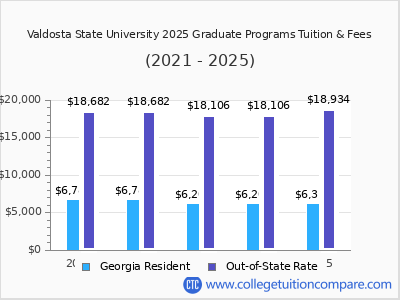 Valdosta State University 2025 graduate tuition chart