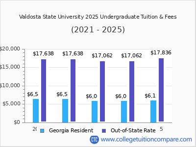 Valdosta State University 2025 undergraduate tuition chart