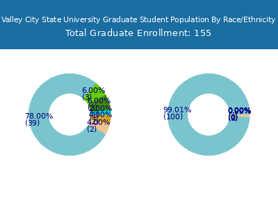 Valley City State University 2025 Graduate Enrollment by Gender and Race chart