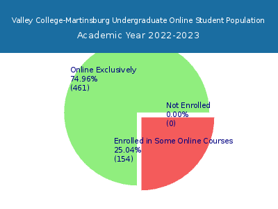 Valley College-Martinsburg 2023 Online Student Population chart