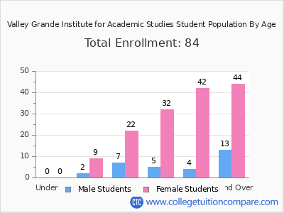 Valley Grande Institute for Academic Studies 2024 Student Population by Age chart