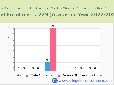Valley Grande Institute for Academic Studies 2023 Student Population by Gender and Race chart