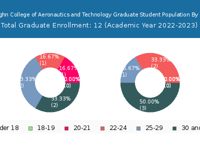 Vaughn College of Aeronautics and Technology 2023 Graduate Enrollment Age Diversity Pie chart