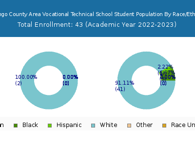 Venango County Area Vocational Technical School 2023 Student Population by Gender and Race chart