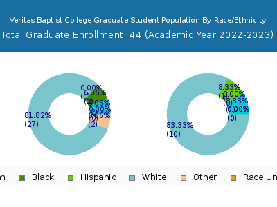 Veritas Baptist College 2023 Graduate Enrollment by Gender and Race chart
