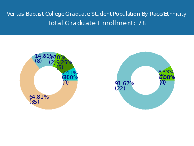 Veritas Baptist College 2025 Graduate Enrollment by Gender and Race chart