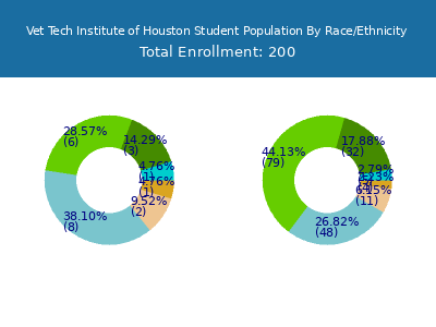 Vet Tech Institute of Houston 2025 Student Population by Gender and Race chart