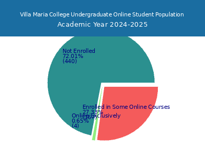 Villa Maria College 2025 Online Student Population chart