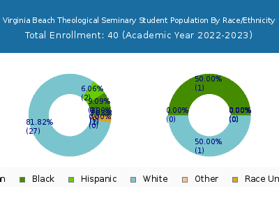 Virginia Beach Theological Seminary 2023 Student Population by Gender and Race chart
