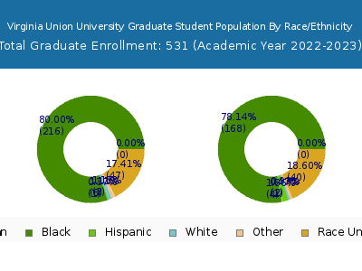 Virginia Union University 2023 Graduate Enrollment by Gender and Race chart