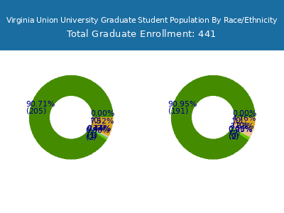 Virginia Union University 2025 Graduate Enrollment by Gender and Race chart