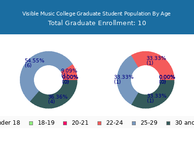 Visible Music College 2024 Graduate Enrollment Age Diversity Pie chart
