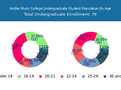 Visible Music College 2024 Undergraduate Enrollment Age Diversity Pie chart