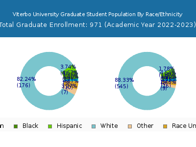Viterbo University 2023 Graduate Enrollment by Gender and Race chart