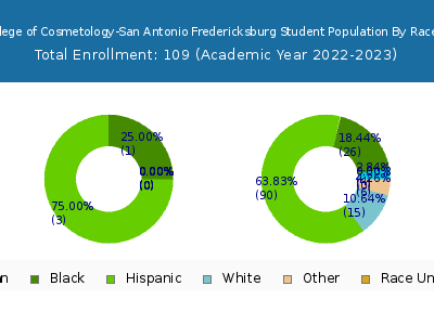 Vogue College of Cosmetology-San Antonio Fredericksburg 2023 Student Population by Gender and Race chart