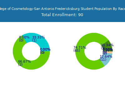 Vogue College of Cosmetology-San Antonio Fredericksburg 2025 Student Population by Gender and Race chart