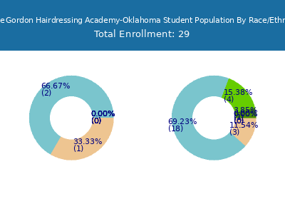 Wade Gordon Hairdressing Academy-Oklahoma 2025 Student Population by Gender and Race chart