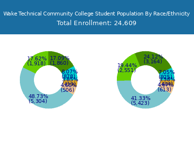 Wake Technical Community College 2025 Student Population by Gender and Race chart