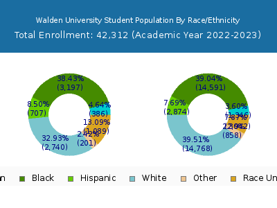 Walden University 2023 Student Population by Gender and Race chart