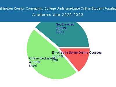 Washington County Community College 2023 Online Student Population chart