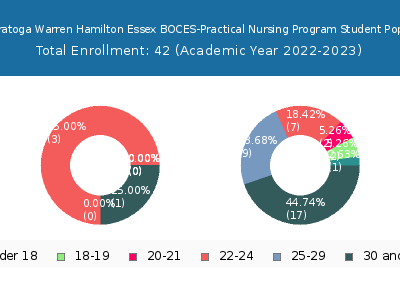 Washington Saratoga Warren Hamilton Essex BOCES-Practical Nursing Program 2023 Student Population Age Diversity Pie chart