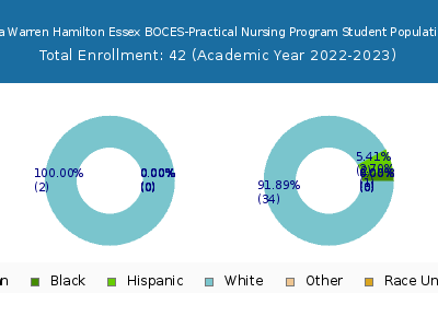 Washington Saratoga Warren Hamilton Essex BOCES-Practical Nursing Program 2023 Student Population by Gender and Race chart