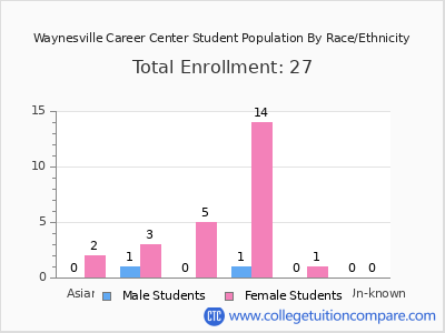 Waynesville Career Center 2025 Student Population by Gender and Race chart