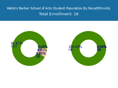 Webb's Barber School of Arts 2025 Student Population by Gender and Race chart