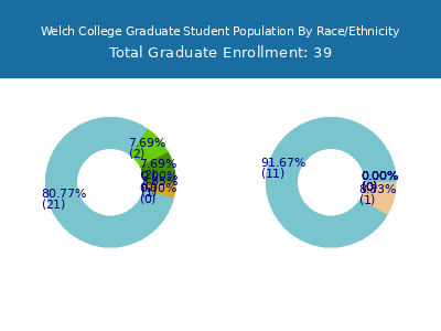Welch College 2025 Graduate Enrollment by Gender and Race chart
