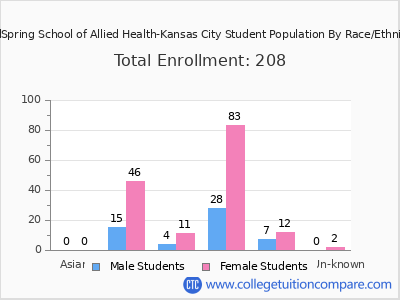 WellSpring School of Allied Health-Kansas City 2025 Student Population by Gender and Race chart