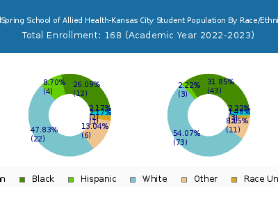 WellSpring School of Allied Health-Kansas City 2023 Student Population by Gender and Race chart