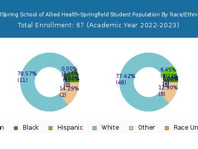WellSpring School of Allied Health-Springfield 2023 Student Population by Gender and Race chart