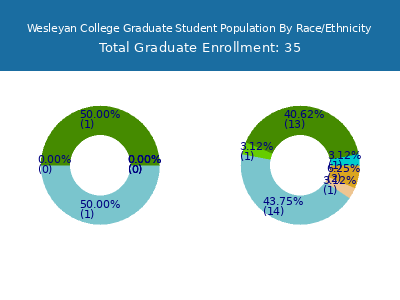 Wesleyan College 2025 Graduate Enrollment by Gender and Race chart