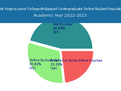 West Virginia Junior College-Bridgeport 2023 Online Student Population chart
