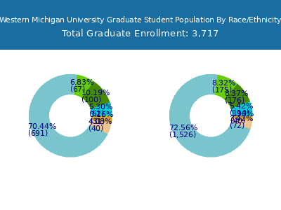 Western Michigan University 2025 Graduate Enrollment by Gender and Race chart
