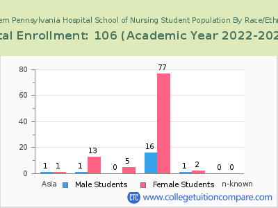 Western Pennsylvania Hospital School of Nursing 2023 Student Population by Gender and Race chart