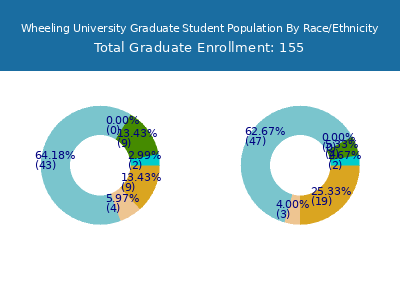 Wheeling University 2025 Graduate Enrollment by Gender and Race chart