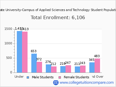 Wichita State University-Campus of Applied Sciences and Technology 2025 Student Population by Age chart