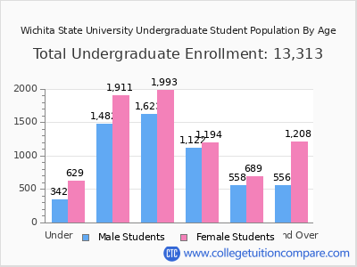 Wichita State University 2025 Undergraduate Enrollment by Age chart