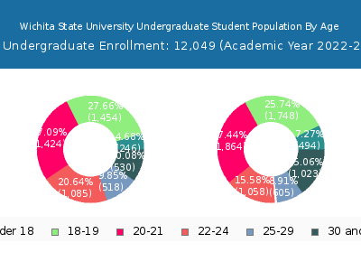 Wichita State University 2023 Undergraduate Enrollment Age Diversity Pie chart