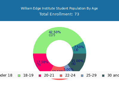 William Edge Institute 2024 Student Population Age Diversity Pie chart