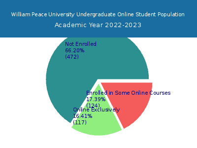 William Peace University 2023 Online Student Population chart
