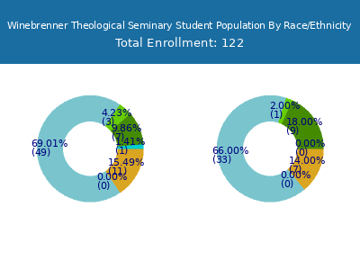 Winebrenner Theological Seminary 2025 Student Population by Gender and Race chart