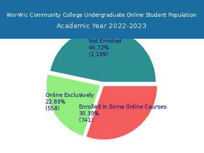 Wor-Wic Community College 2023 Online Student Population chart