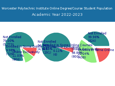 Worcester Polytechnic Institute 2023 Online Student Population chart
