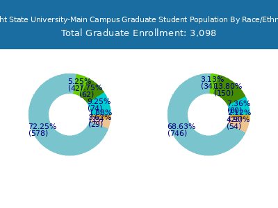 Wright State University-Main Campus 2025 Graduate Enrollment by Gender and Race chart