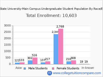 Wright State University-Main Campus 2025 Undergraduate Enrollment by Gender and Race chart