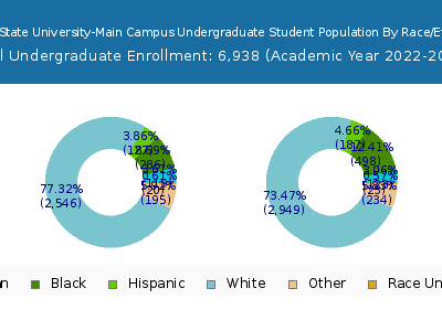 Wright State University-Main Campus 2023 Undergraduate Enrollment by Gender and Race chart