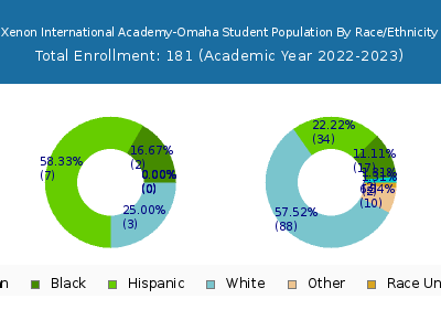 Xenon International Academy-Omaha 2023 Student Population by Gender and Race chart
